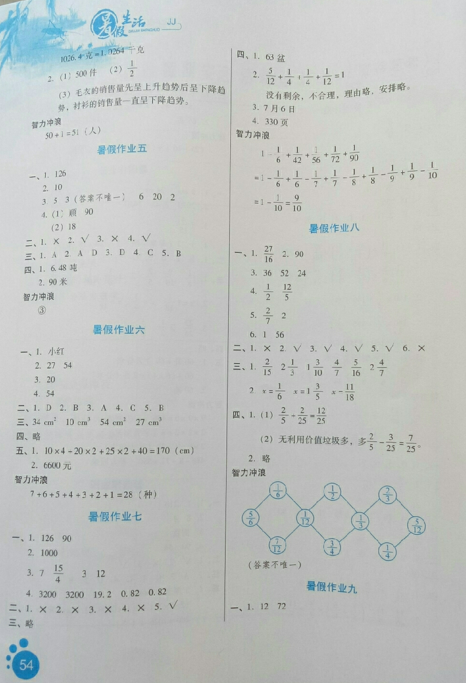 2018年暑假生活五年級(jí)數(shù)學(xué)冀教版河北少年兒童出版社 第2頁