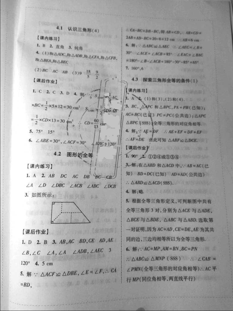 2018年新編學(xué)習(xí)之友七年級(jí)數(shù)學(xué)下冊(cè)北師大版 參考答案第11頁