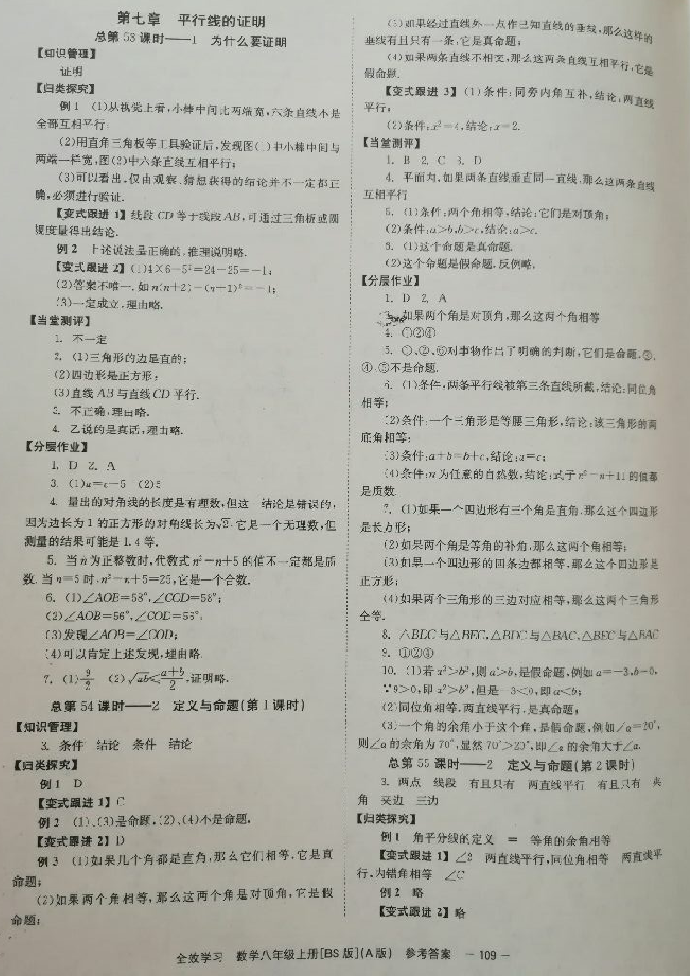 2018年全效學(xué)習(xí)學(xué)業(yè)評(píng)價(jià)方案八年級(jí)數(shù)學(xué)上冊(cè)北師大版A 第17頁