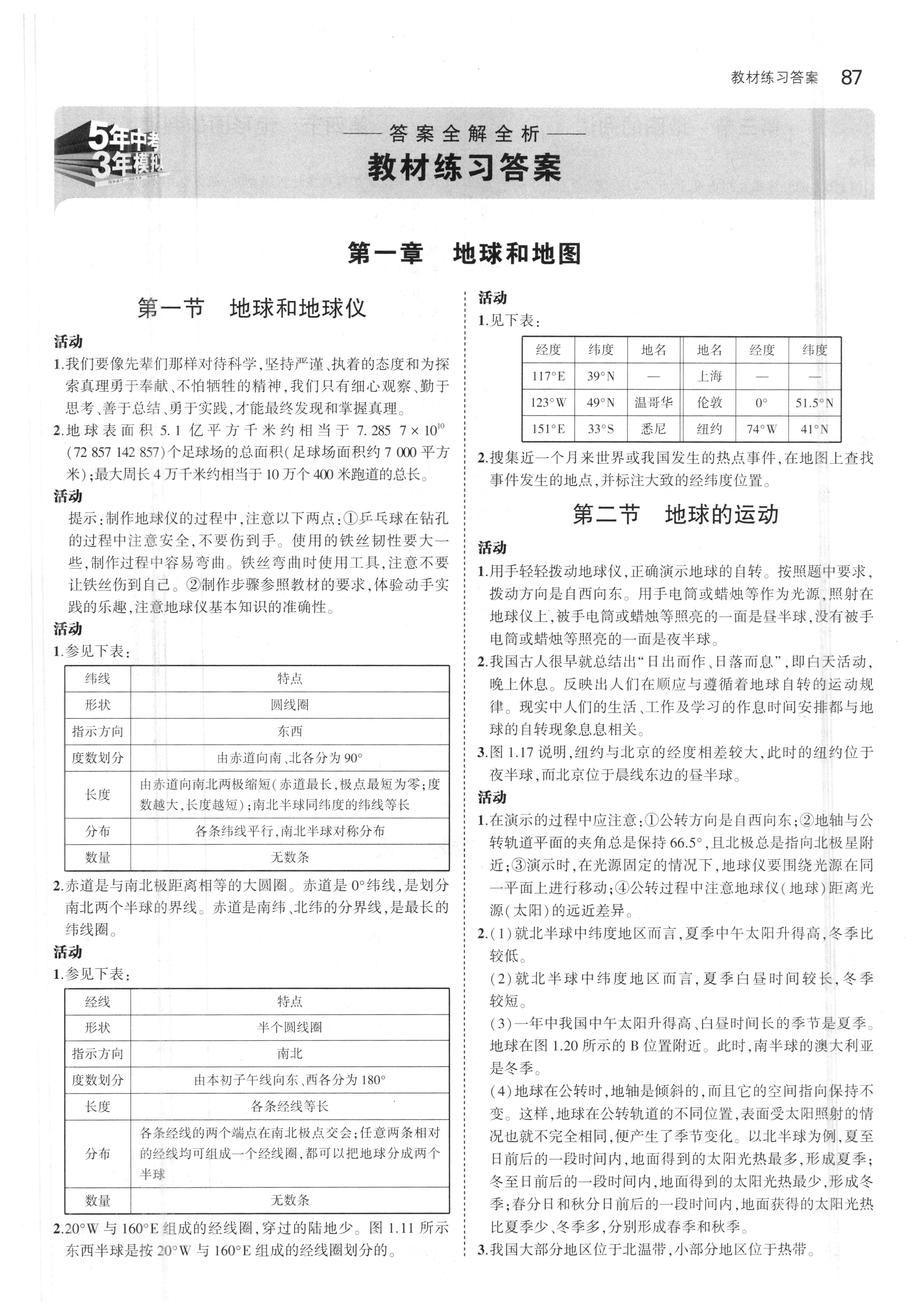 2018人教版七年級(jí)地理上冊(cè)義務(wù)教育教科書(shū)答案 參考答案第1頁(yè)