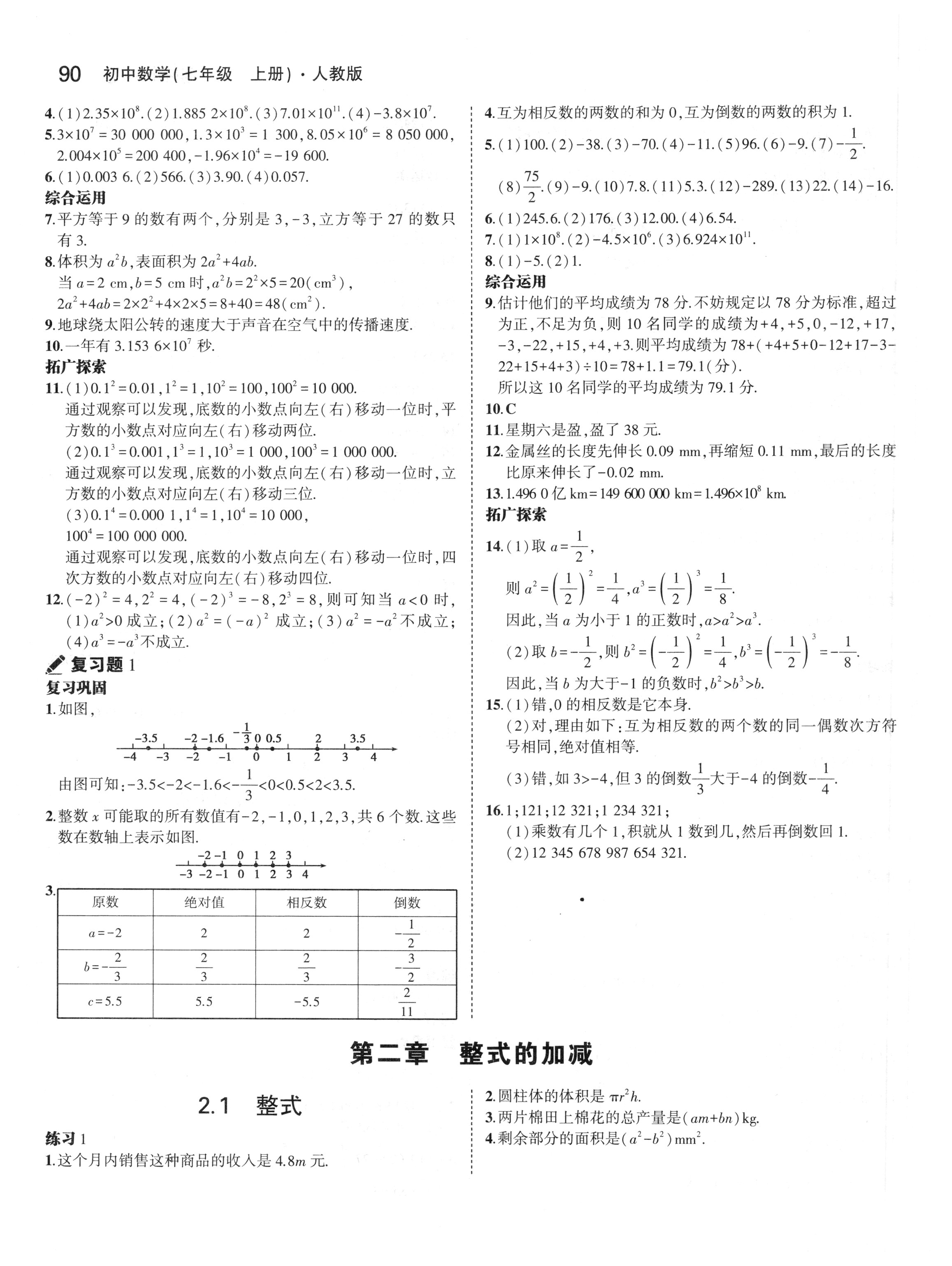 2018年七年级教材课本数学上册人教版 第4页