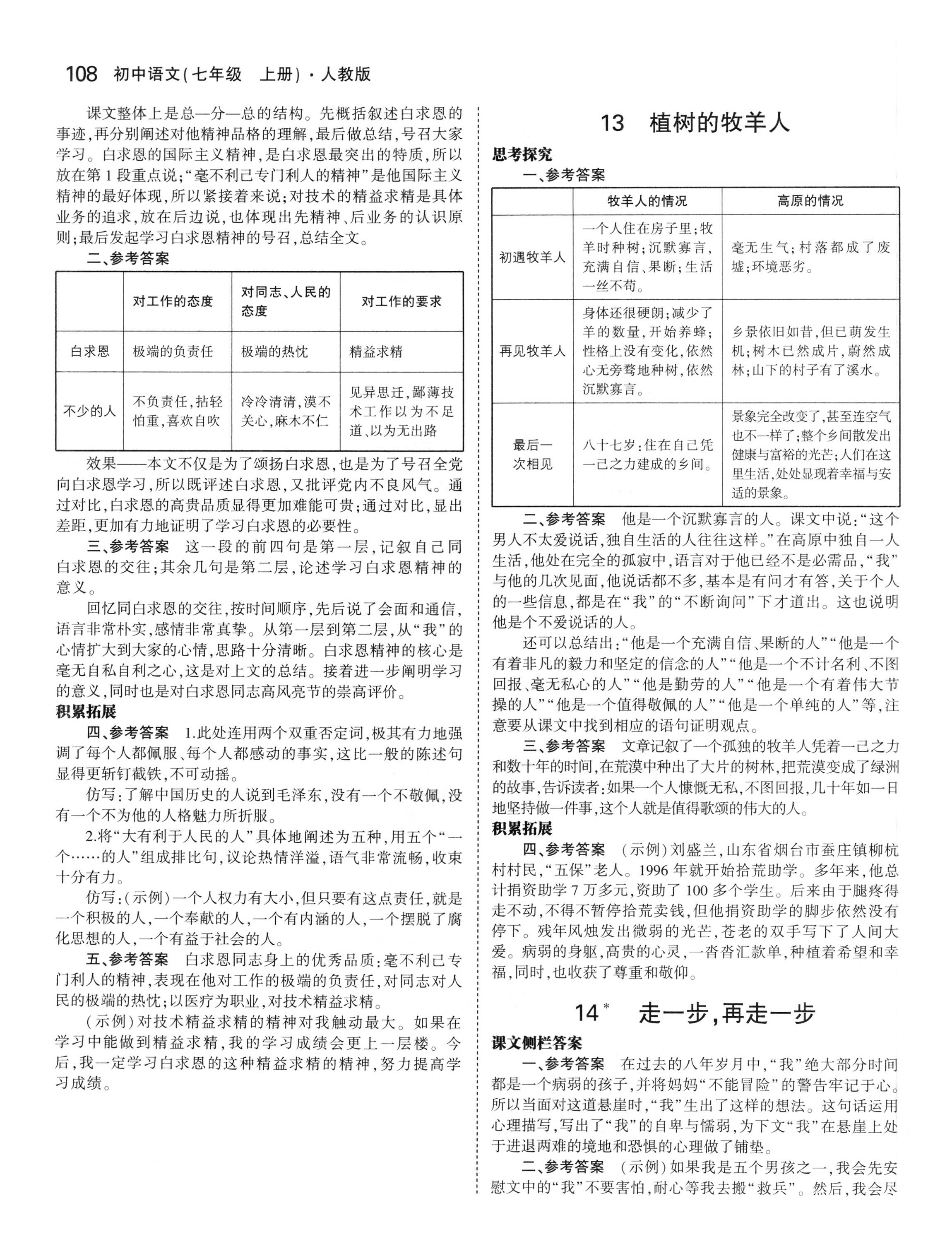 2018年课本人教版七年级语文上册 参考答案第6页