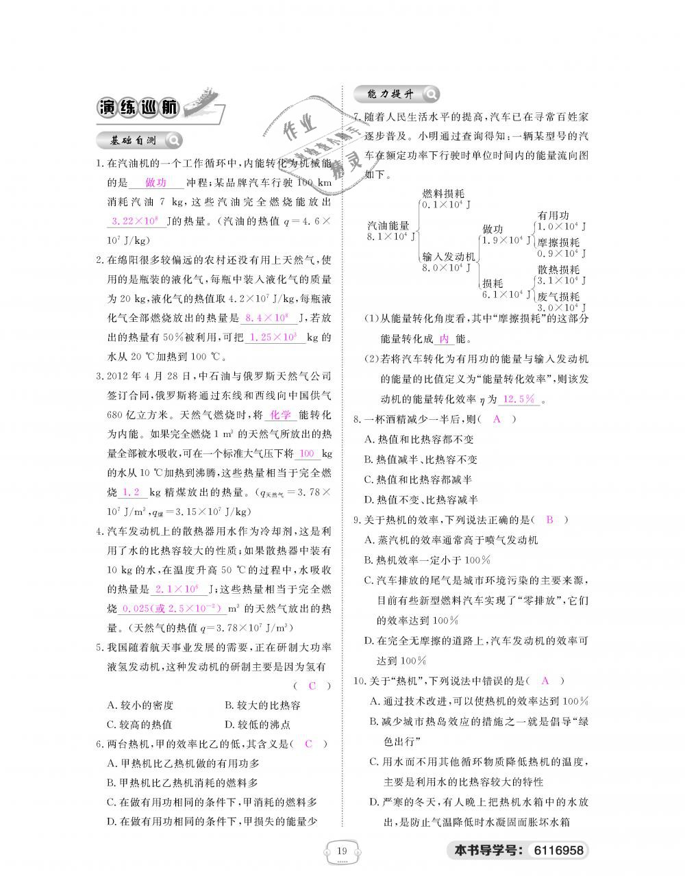 2018年領(lǐng)航新課標(biāo)練習(xí)冊九年級物理全一冊人教版 第19頁