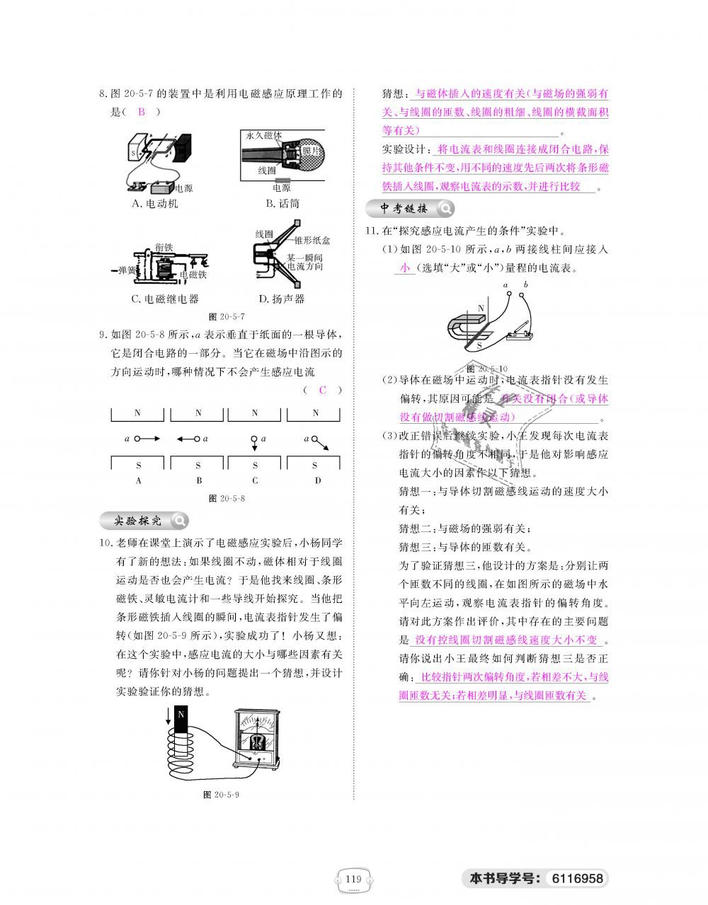 2018年領(lǐng)航新課標練習冊九年級物理全一冊人教版 第119頁