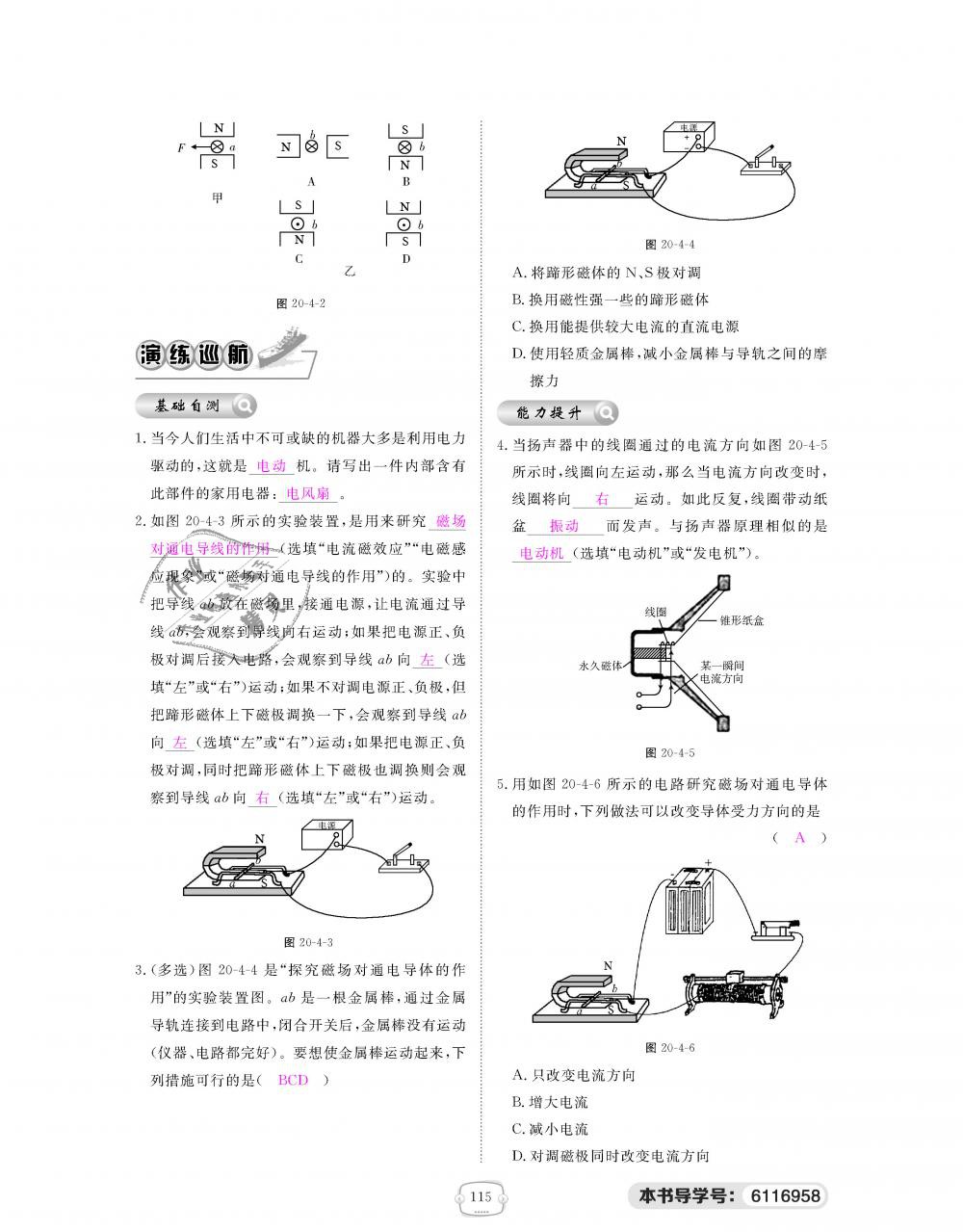 2018年領(lǐng)航新課標(biāo)練習(xí)冊九年級(jí)物理全一冊人教版 第115頁