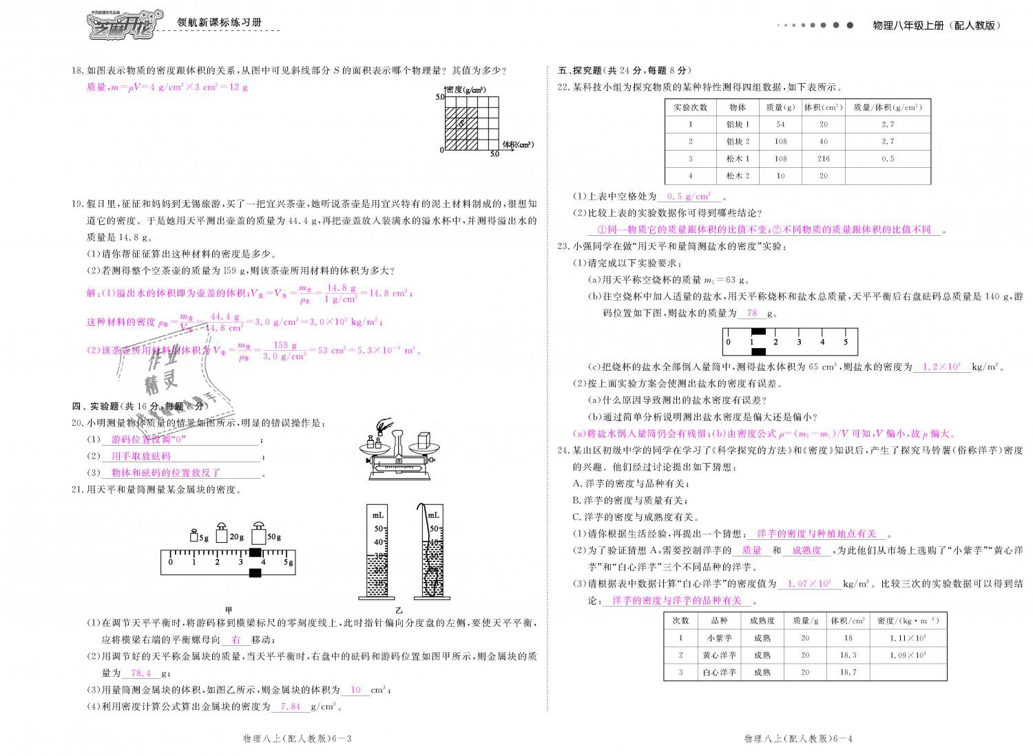 2018年領(lǐng)航新課標(biāo)練習(xí)冊(cè)八年級(jí)物理上冊(cè)人教版 第116頁(yè)