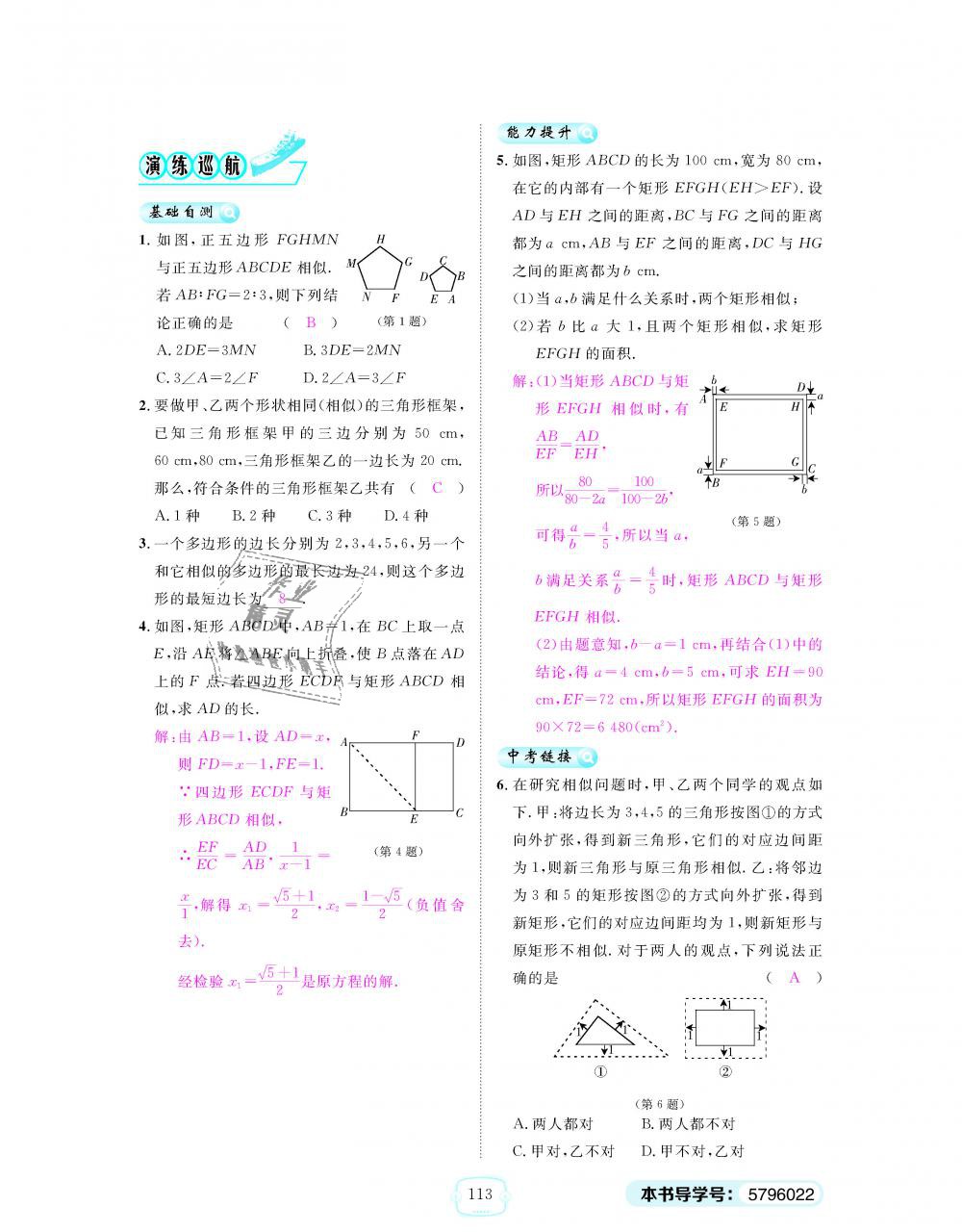 2018年領(lǐng)航新課標(biāo)練習(xí)冊(cè)九年級(jí)數(shù)學(xué)全一冊(cè)人教版 第113頁