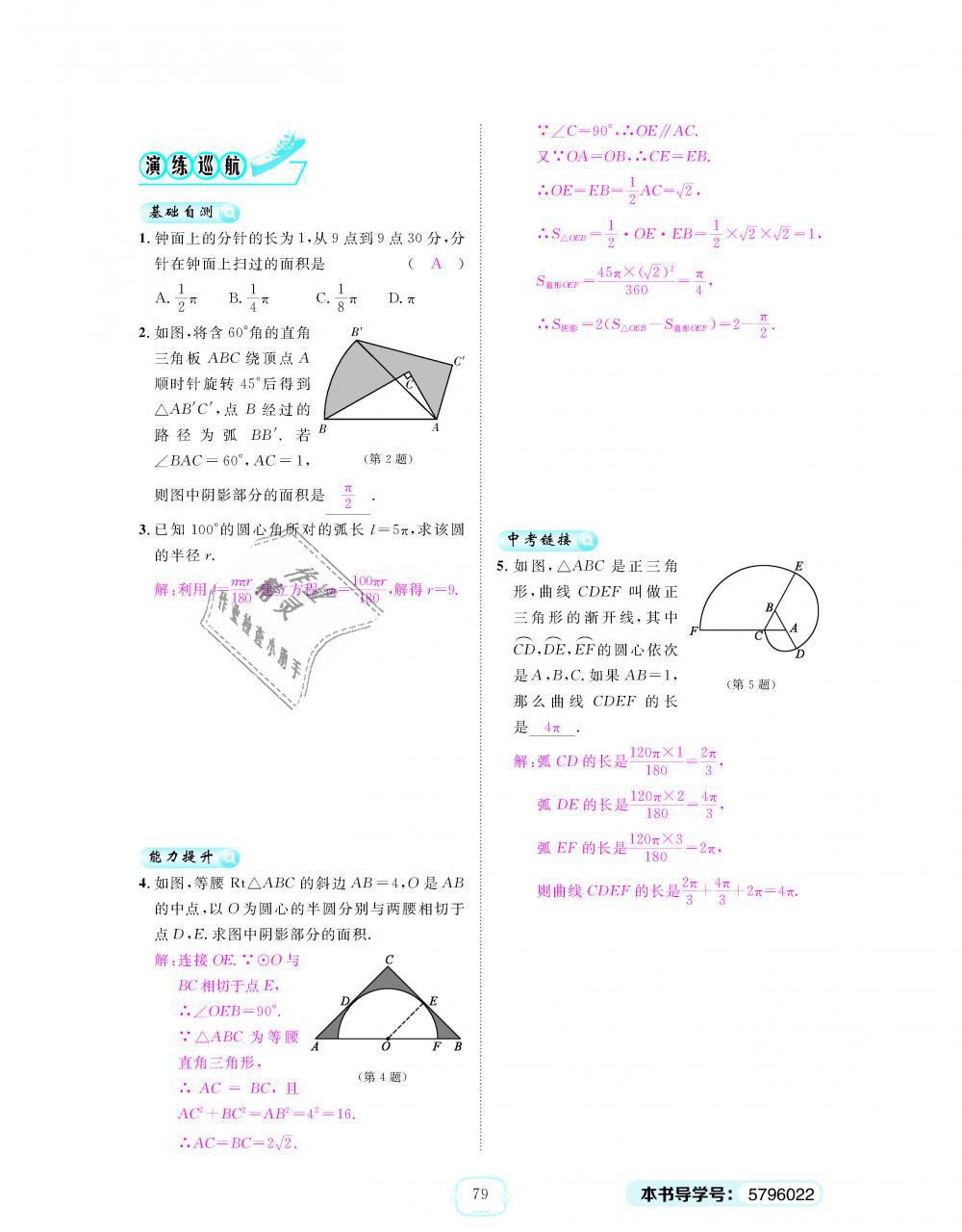 2018年領(lǐng)航新課標(biāo)練習(xí)冊九年級數(shù)學(xué)全一冊人教版 第79頁