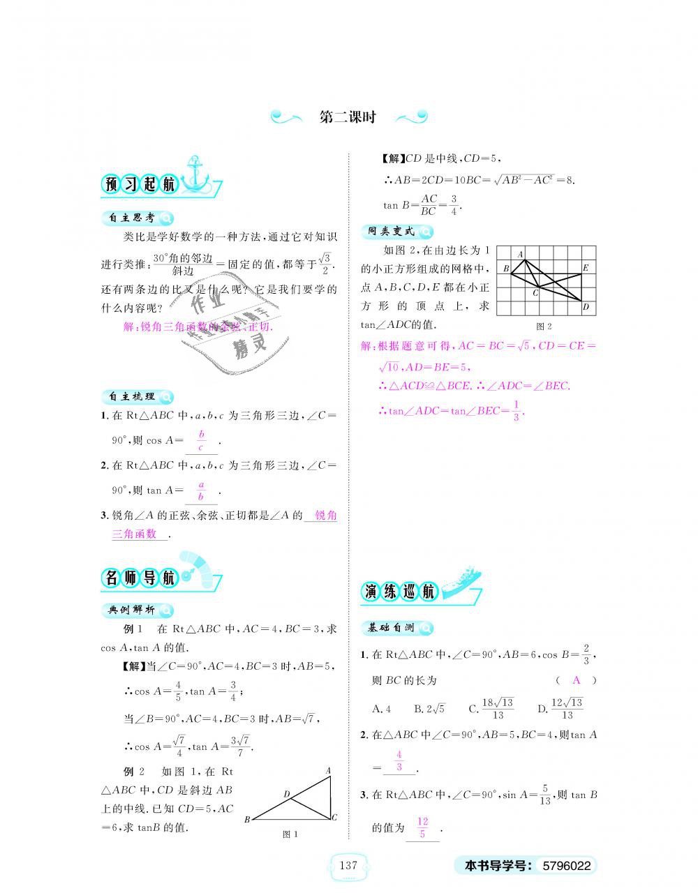 2018年領航新課標練習冊九年級數(shù)學全一冊人教版 第137頁