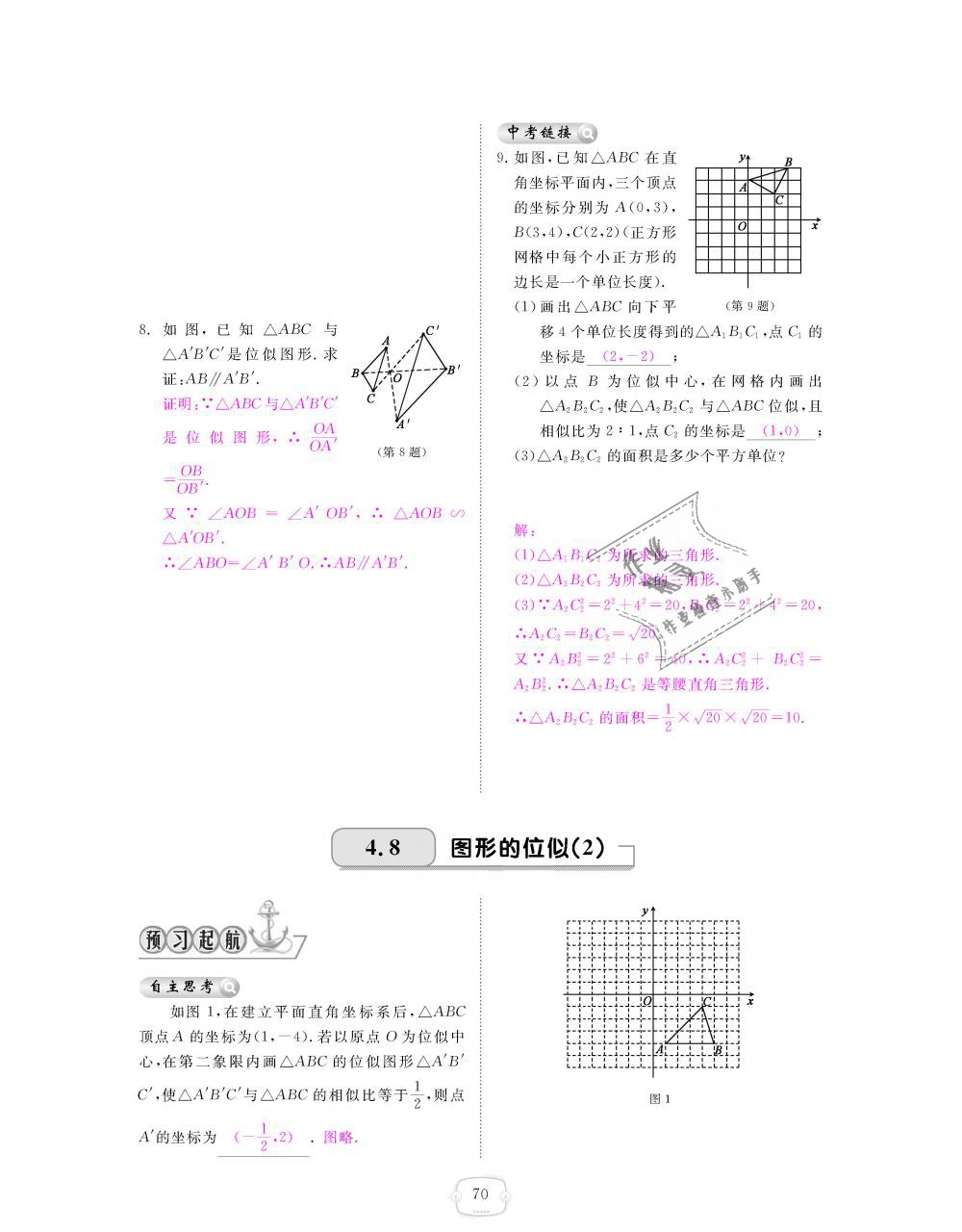 2018年領(lǐng)航新課標(biāo)練習(xí)冊(cè)九年級(jí)數(shù)學(xué)全一冊(cè)北師大版 第70頁(yè)