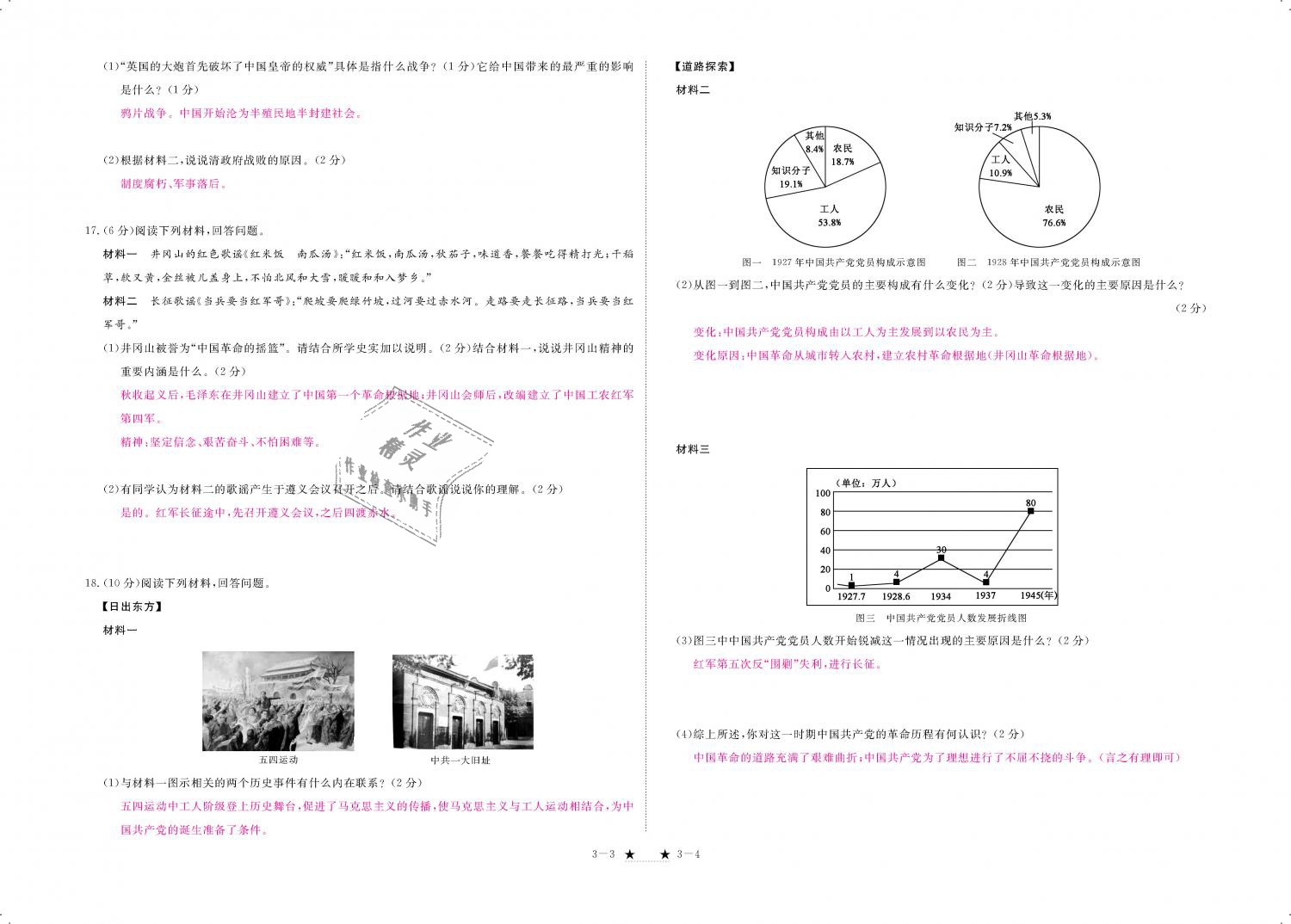 2018年領(lǐng)航新課標(biāo)練習(xí)冊(cè)八年級(jí)歷史上冊(cè)人教版 第114頁(yè)