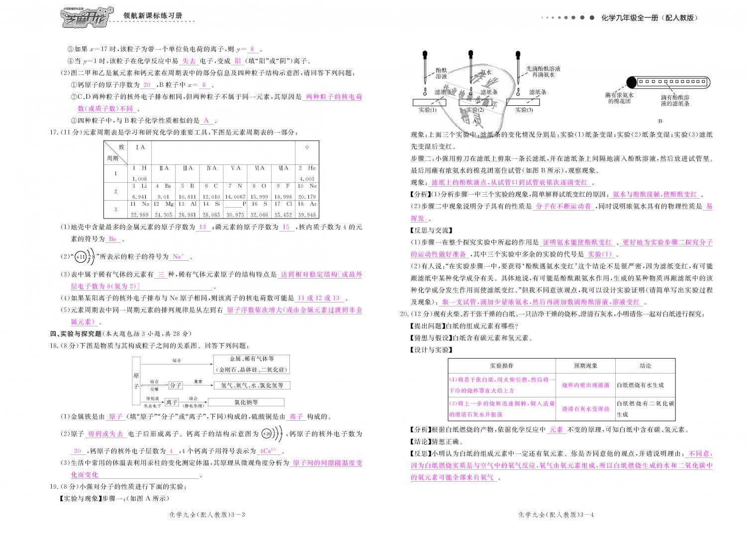 2018年領航新課標練習冊九年級化學全一冊人教版 第146頁