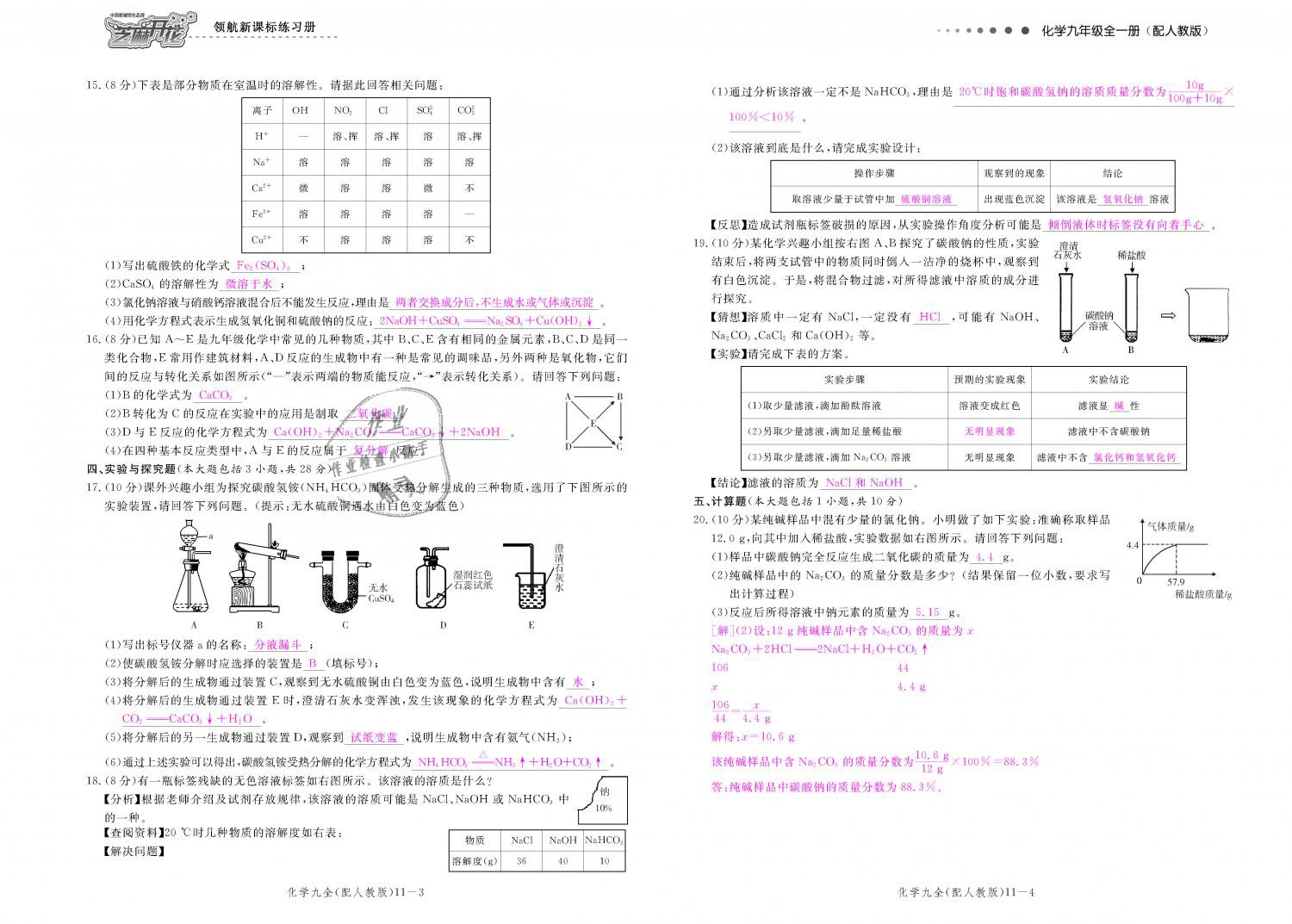 2018年領(lǐng)航新課標(biāo)練習(xí)冊(cè)九年級(jí)化學(xué)全一冊(cè)人教版 第162頁(yè)