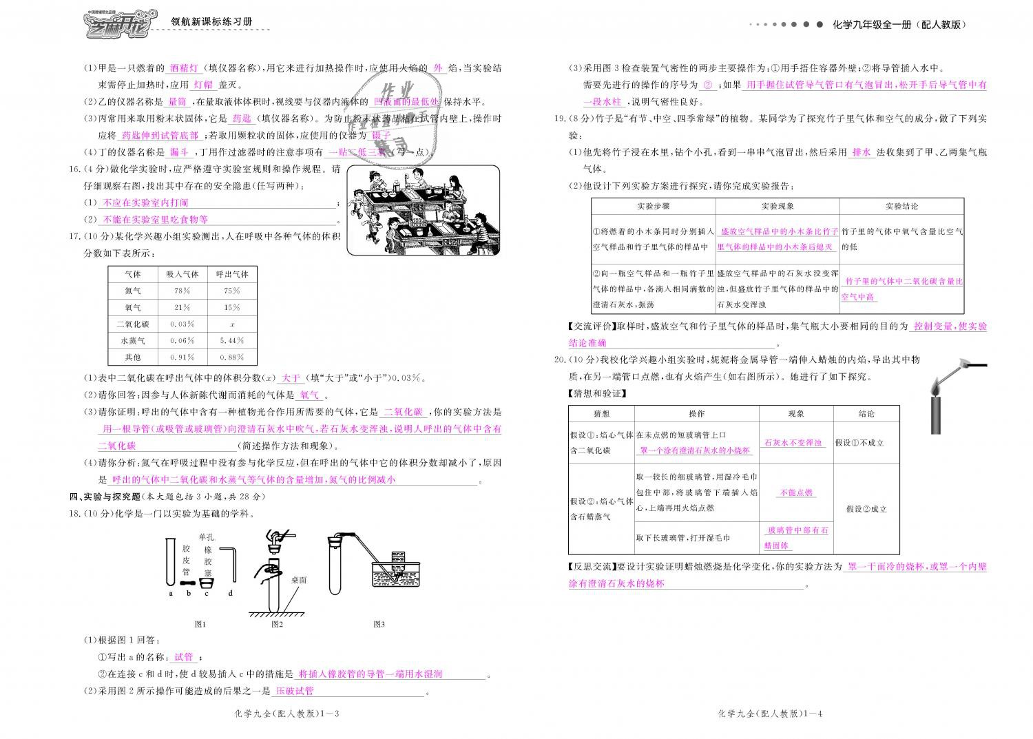 2018年領(lǐng)航新課標(biāo)練習(xí)冊(cè)九年級(jí)化學(xué)全一冊(cè)人教版 第142頁(yè)