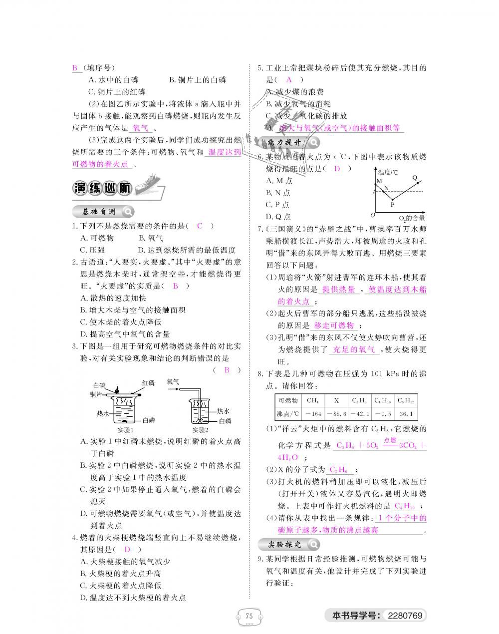 2018年領航新課標練習冊九年級化學全一冊人教版 第75頁