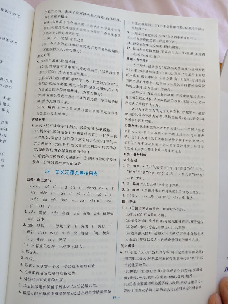 2019年初中同步学习目标与检测八年级语文下册人教版 参考答案第19页