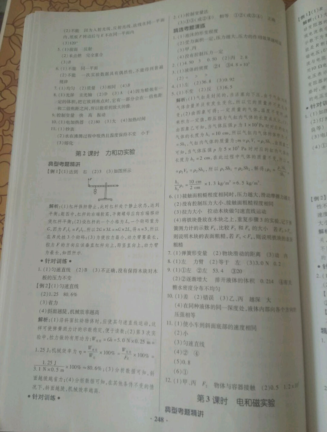 2019高效复习新疆中考物理一本全九年级人教版 参考答案第40页