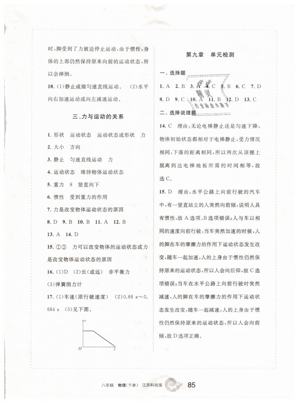 2019學(xué)習(xí)之友八年級物理下冊蘇科版 參考答案第9頁