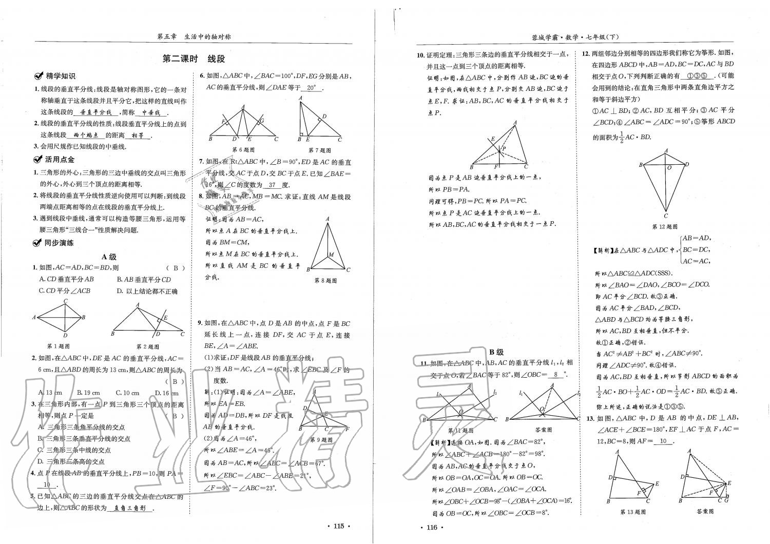 2019蓉城學(xué)霸七年級(jí)數(shù)學(xué)下冊(cè)北師大版 參考答案第58頁