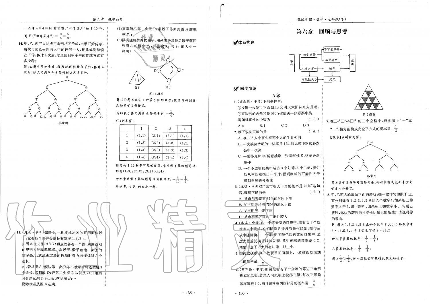 2019蓉城學霸七年級數(shù)學下冊北師大版 參考答案第68頁