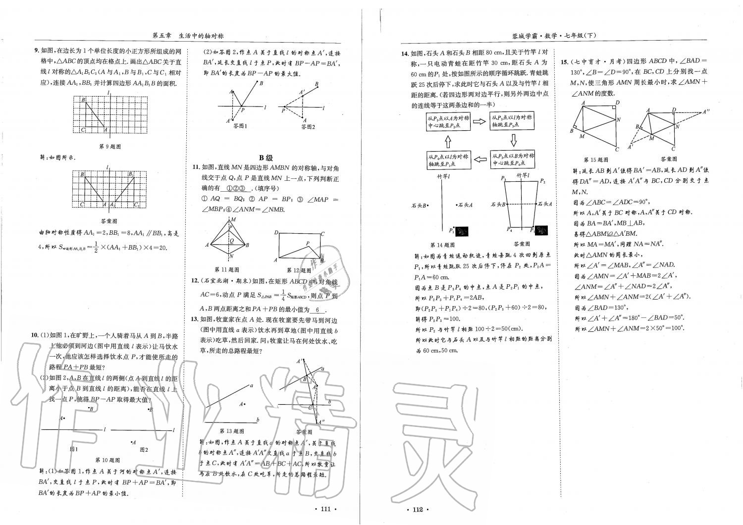 2019蓉城學(xué)霸七年級數(shù)學(xué)下冊北師大版 參考答案第56頁