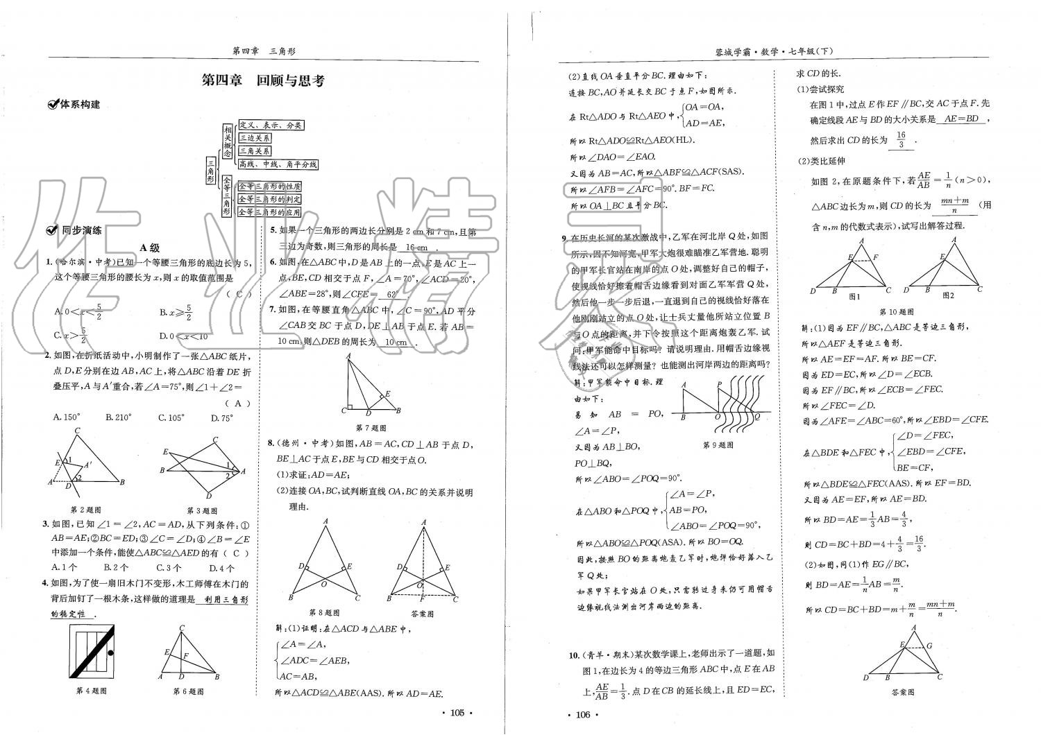 2019蓉城學霸七年級數(shù)學下冊北師大版 參考答案第53頁