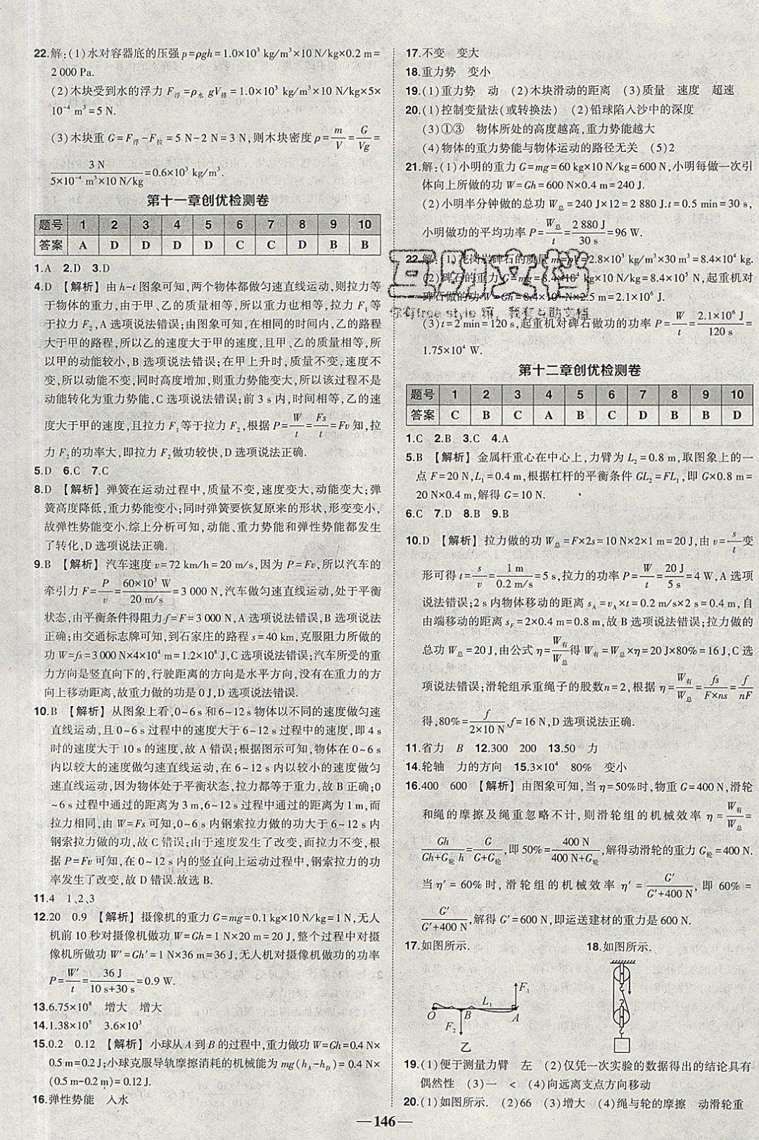 2019年黄冈创优作业导学练八年级物理下册人教版 参考答案第23页