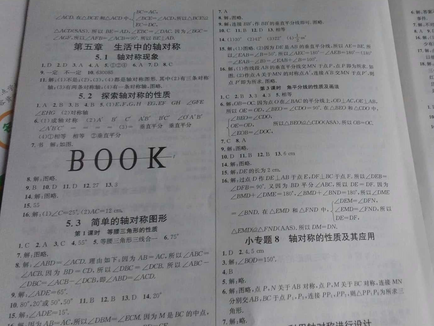 2019年名校課堂七年級(jí)數(shù)學(xué)下冊(cè)北師大版河南專版 參考答案第15頁(yè)