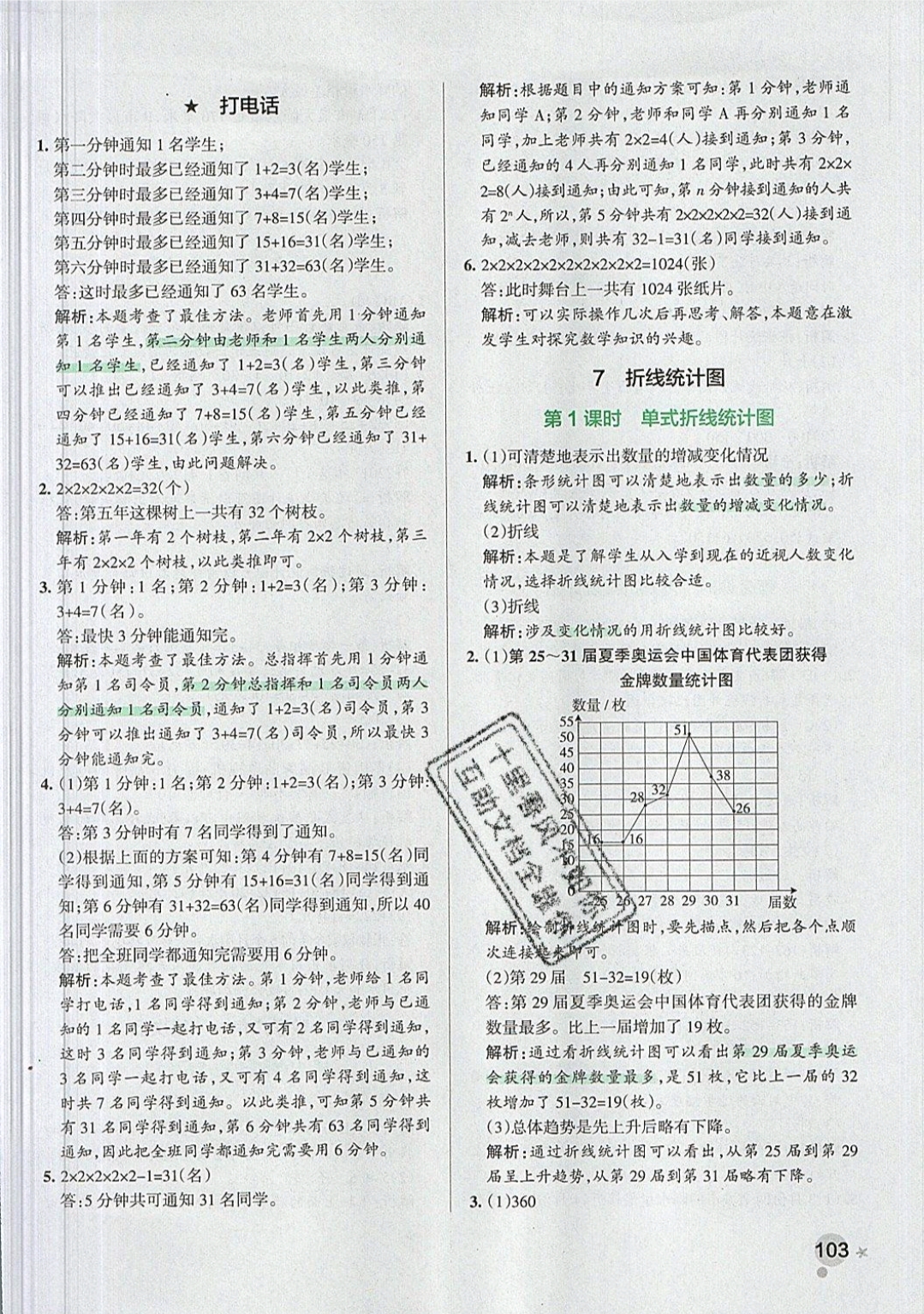 2019年小學(xué)學(xué)霸作業(yè)本五年級(jí)數(shù)學(xué)下冊(cè)人教版 參考答案第40頁(yè)