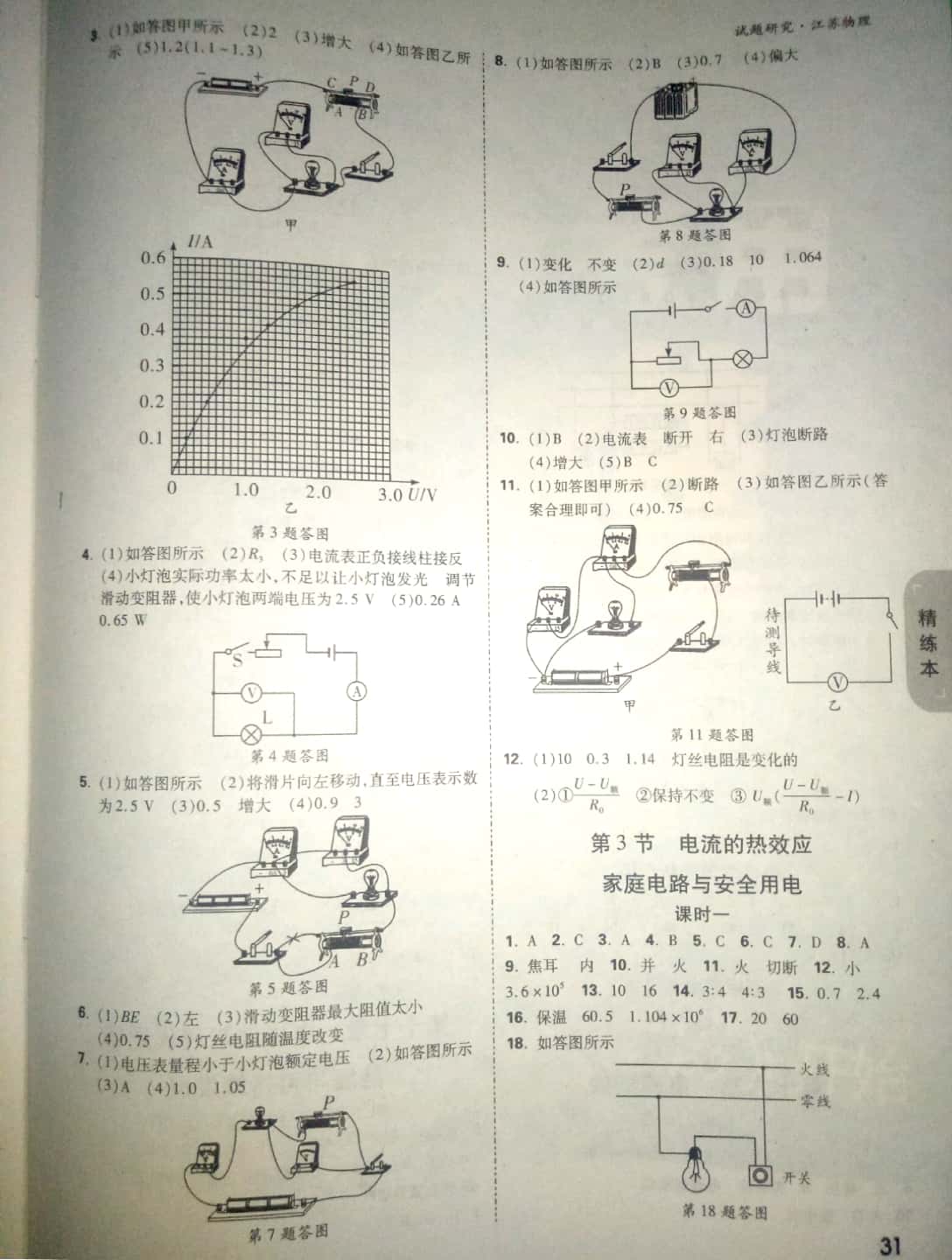 2019年萬(wàn)唯教育中考試題研究物理中考用書(shū)江蘇專(zhuān)版 參考答案第31頁(yè)