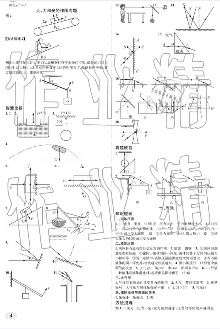 2019年中考總復(fù)習(xí)九年級(jí)物理中考用書 參考答案第4頁