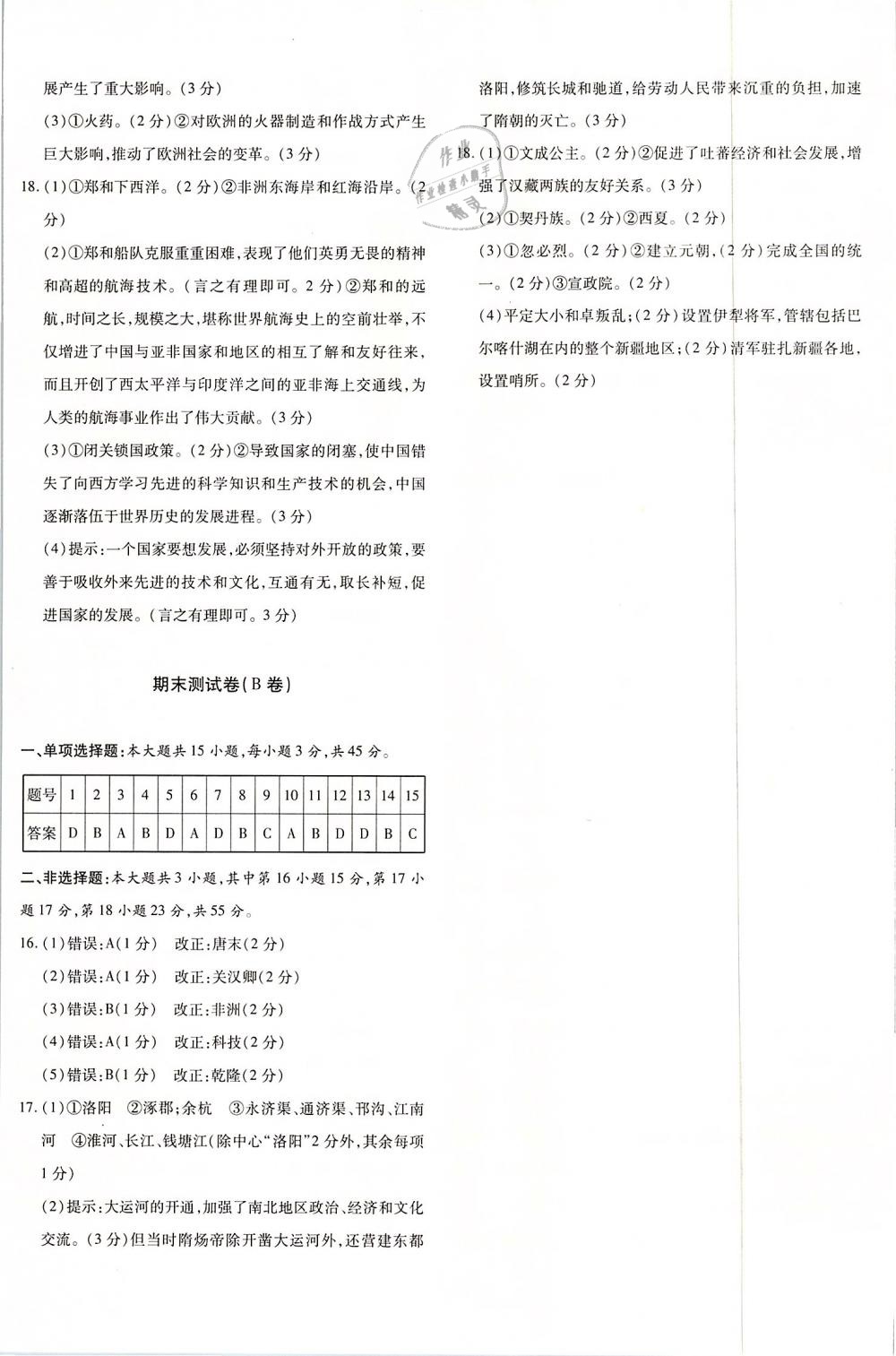 2019年優(yōu)學(xué)1+1評(píng)價(jià)與測(cè)試七年級(jí)歷史下冊(cè) 參考答案第6頁