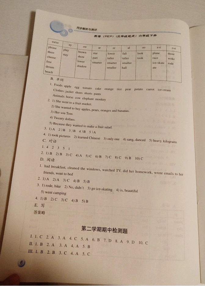 2019年人教金學(xué)典同步解析與測(cè)評(píng)六年級(jí)英語下冊(cè)人教版 第6頁