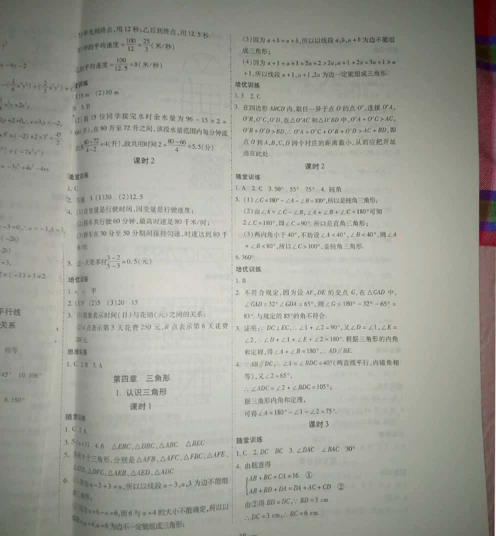 2019年新課程成長資源課時精練七年級數(shù)學下冊北師大版 參考答案第6頁