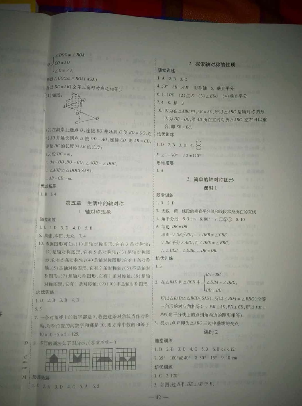 2019年新課程成長資源課時精練七年級數(shù)學(xué)下冊北師大版 參考答案第10頁