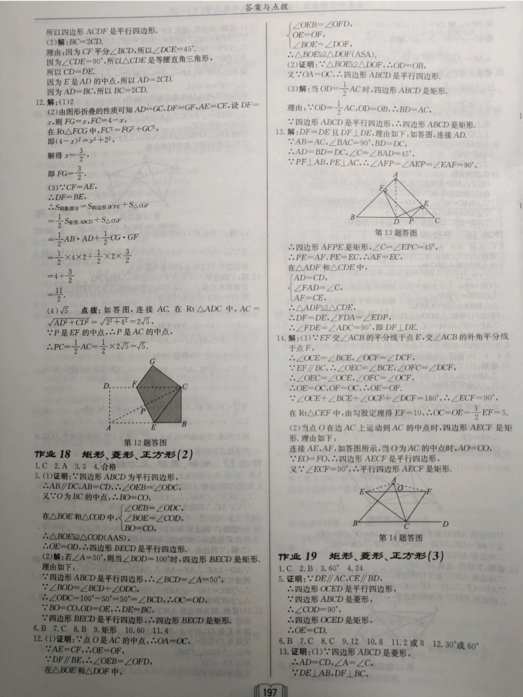 2019年启东中学作业本八年级数学下册江苏版徐州专版 参考答案第8页