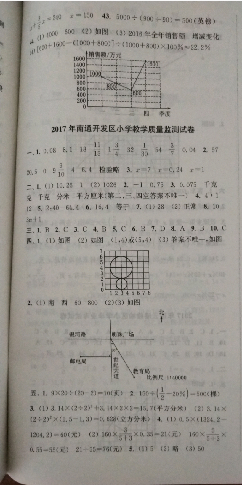 2019年小學畢業(yè)考試試卷精編六年級數(shù)學江蘇專用 參考答案第13頁