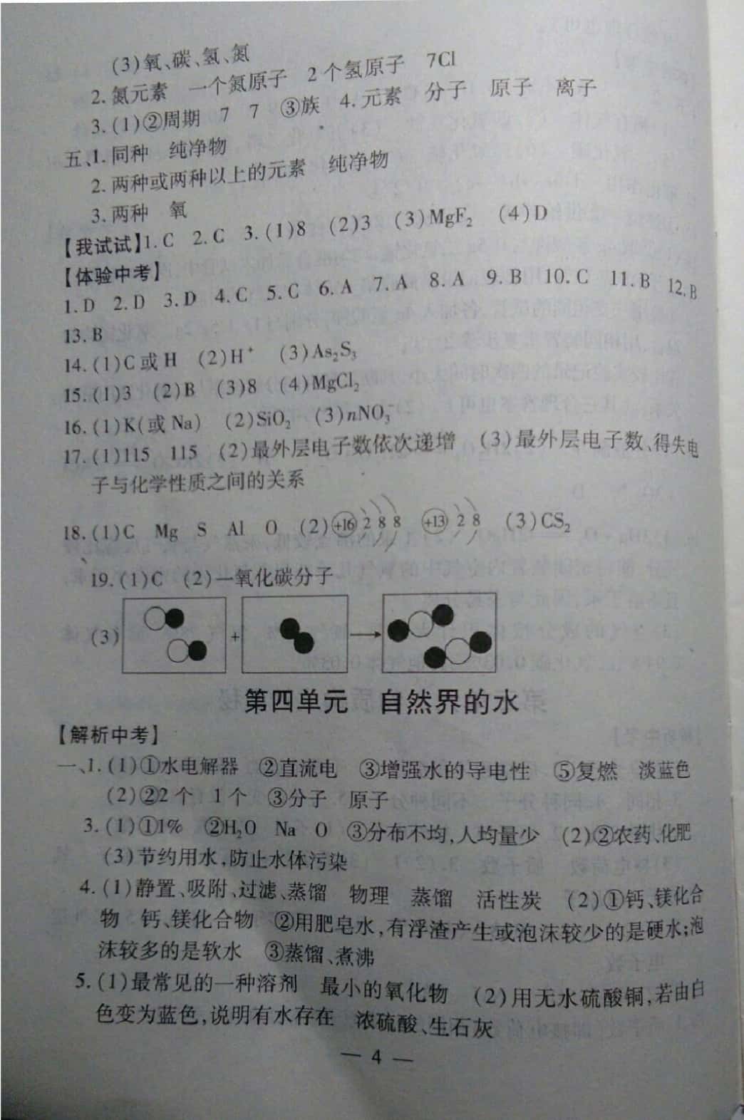 2019年中考突破九年級化學(xué) 參考答案第4頁