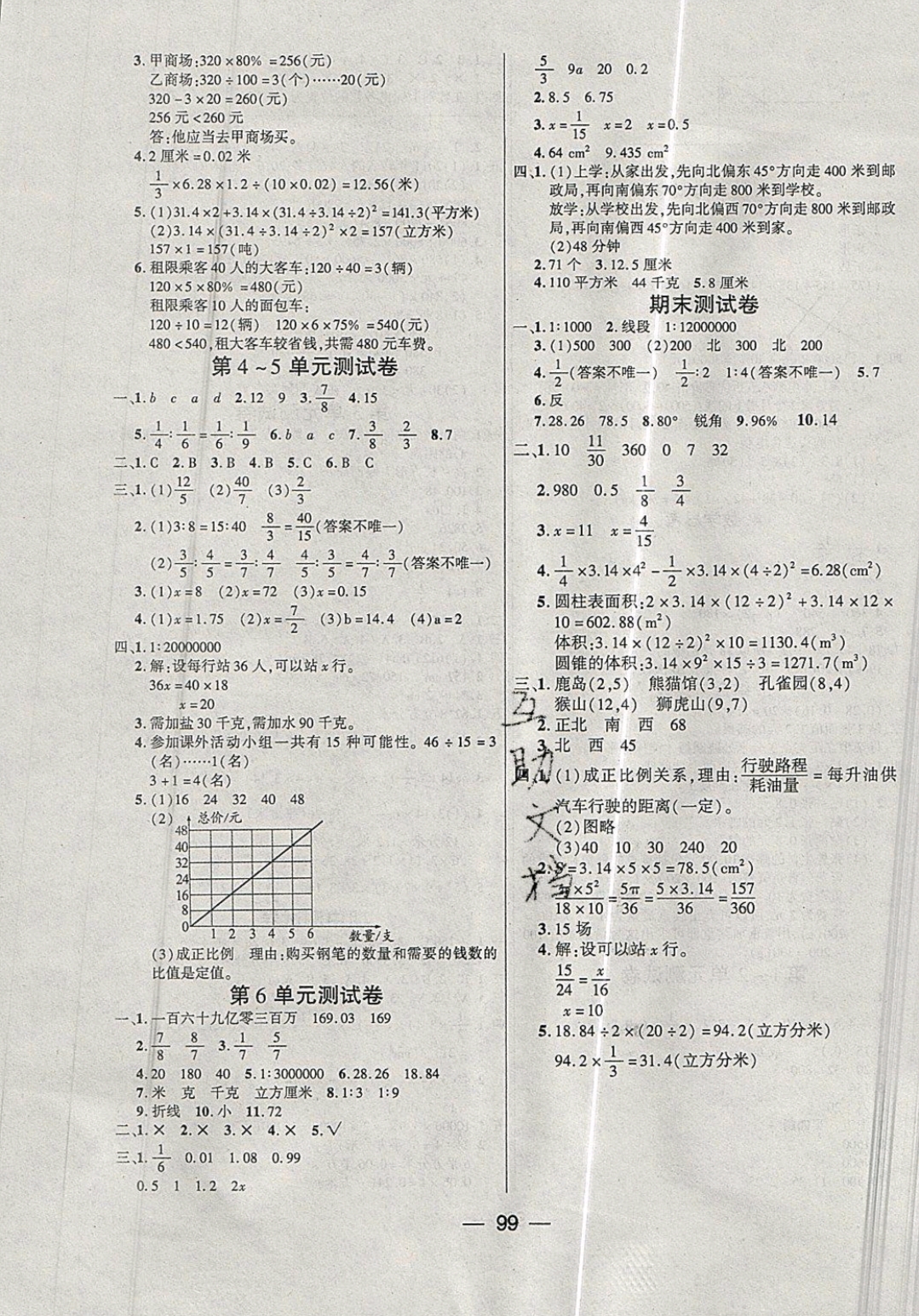 2019年博正圖書自主課堂六年級數(shù)學下冊人教版 參考答案第7頁