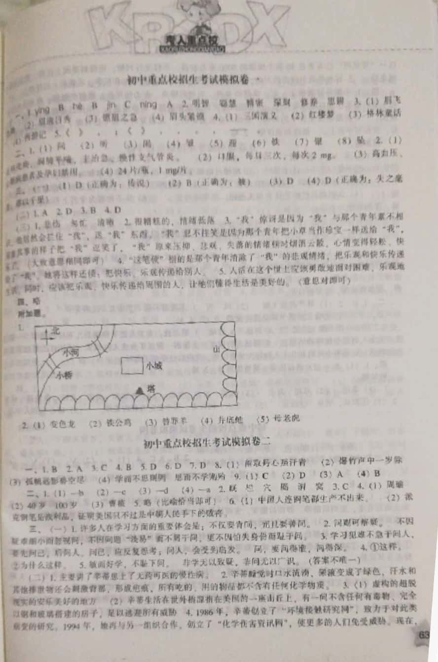 2019年沖刺100分考入重點(diǎn)校小升初星級(jí)題庫(kù)六年級(jí)語(yǔ)文下冊(cè) 參考答案第7頁(yè)