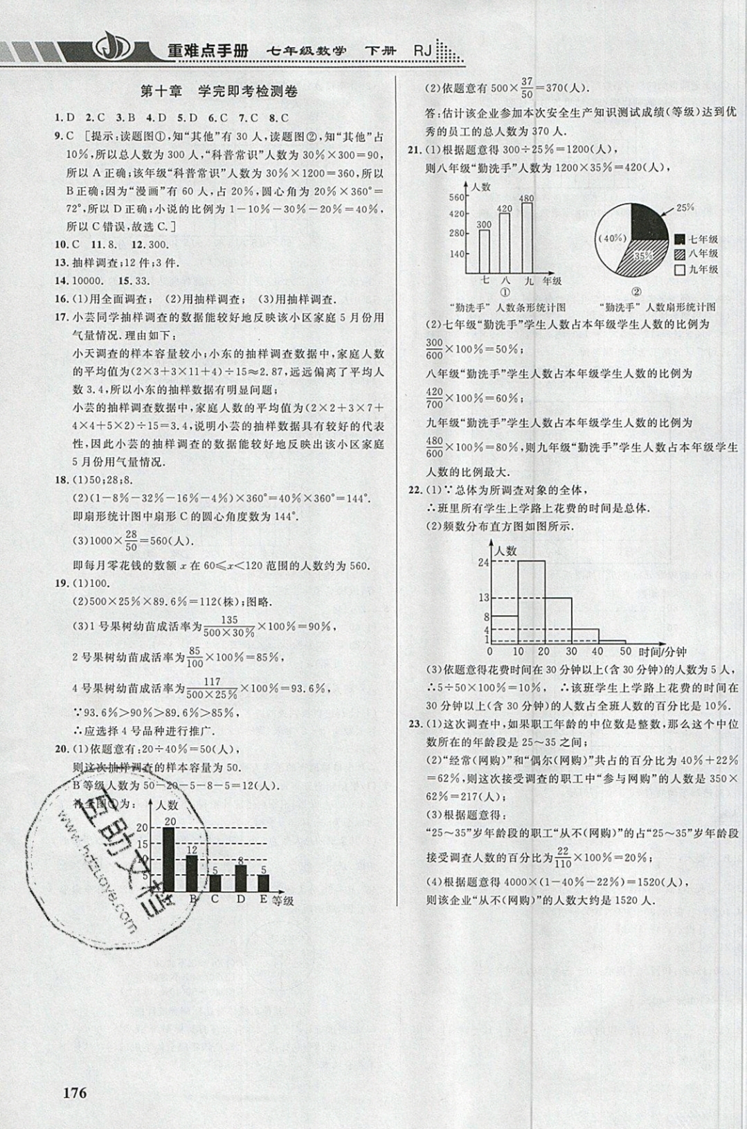 2019年重難點手冊七年級數(shù)學下冊人教版 參考答案第18頁