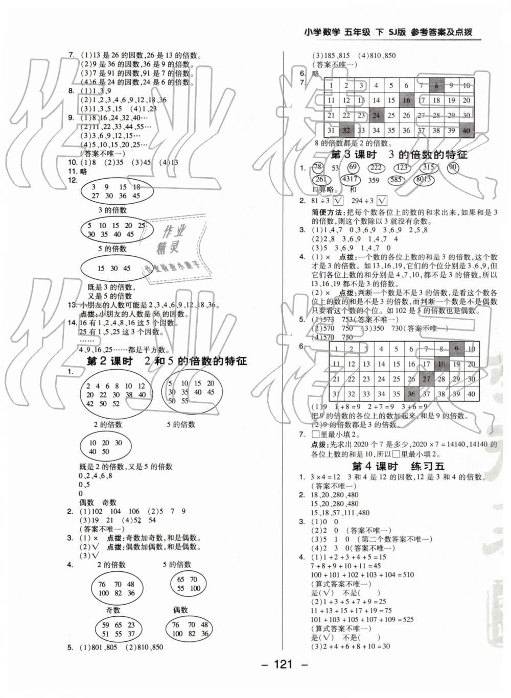 2019年綜合應(yīng)用創(chuàng)新題典中點五年級數(shù)學(xué)下冊蘇教版 參考答案第9頁