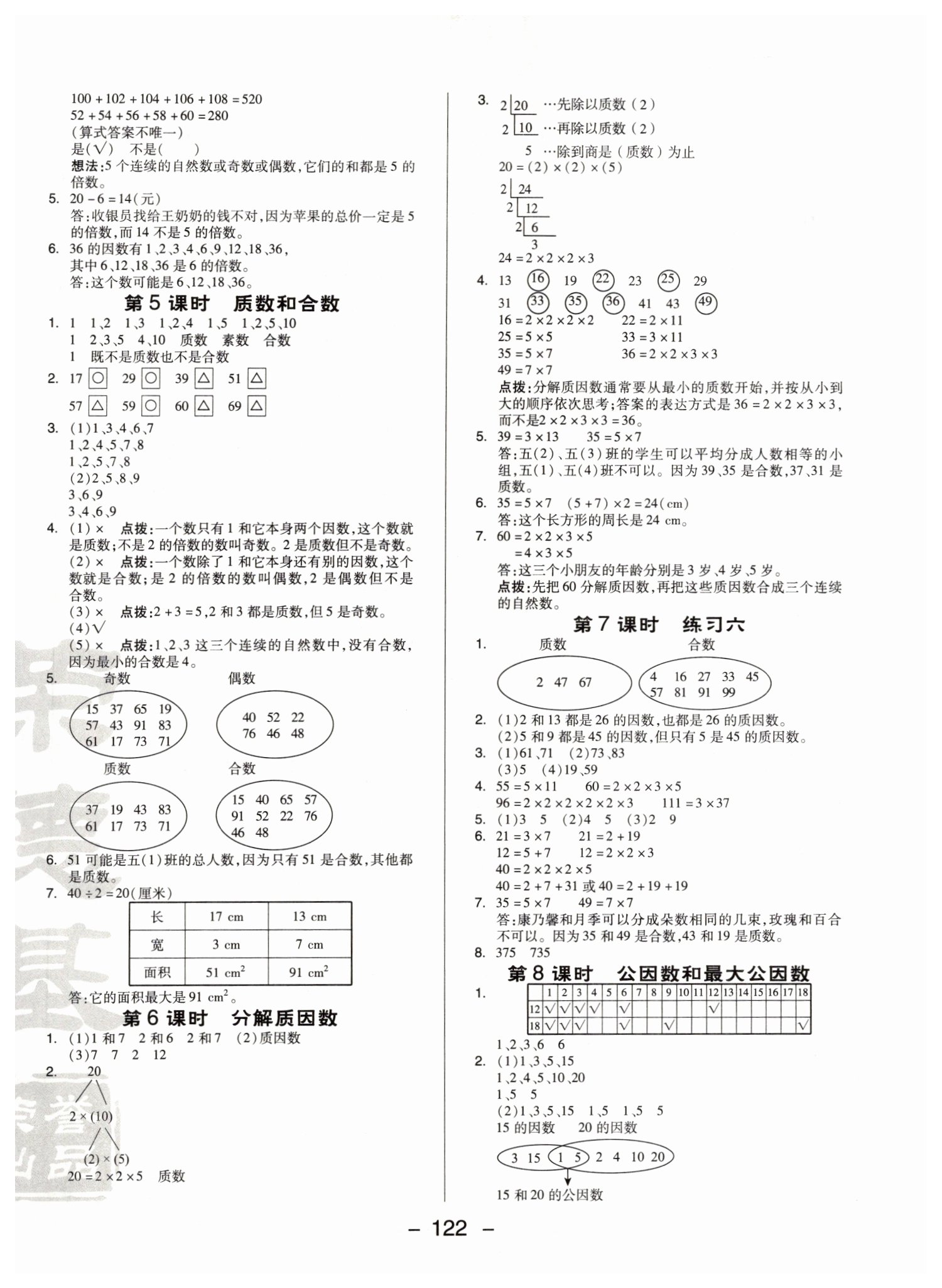 2019年綜合應(yīng)用創(chuàng)新題典中點五年級數(shù)學(xué)下冊蘇教版 參考答案第10頁