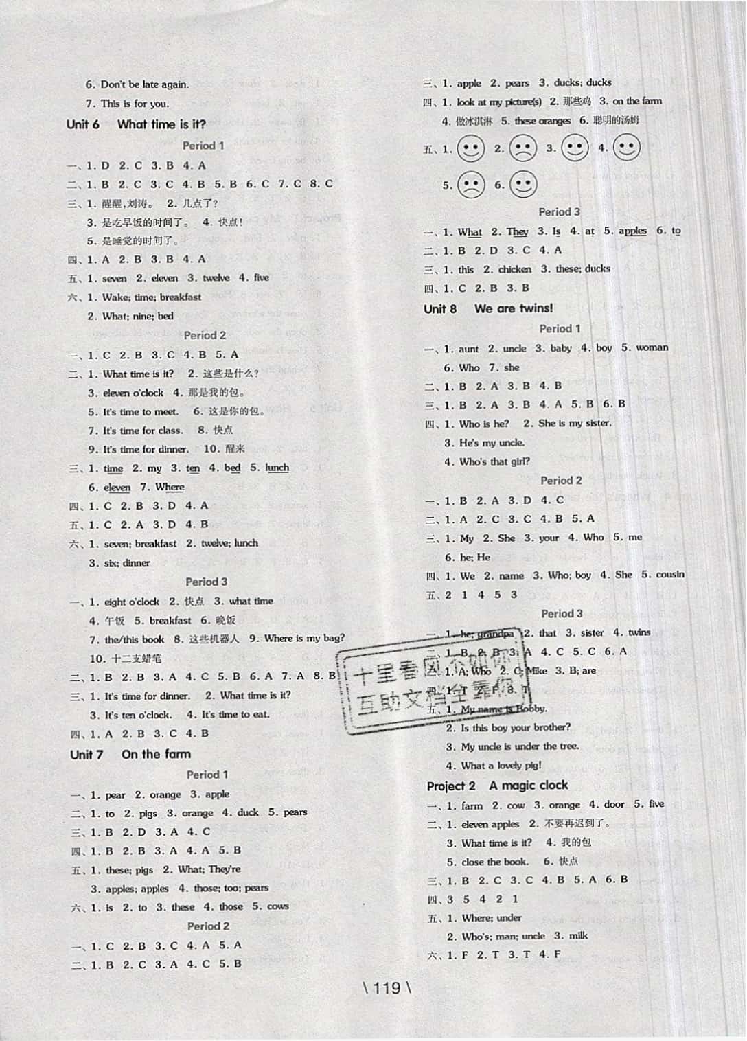 2019年全品学练考三年级英语下册译林版 参考答案第3页