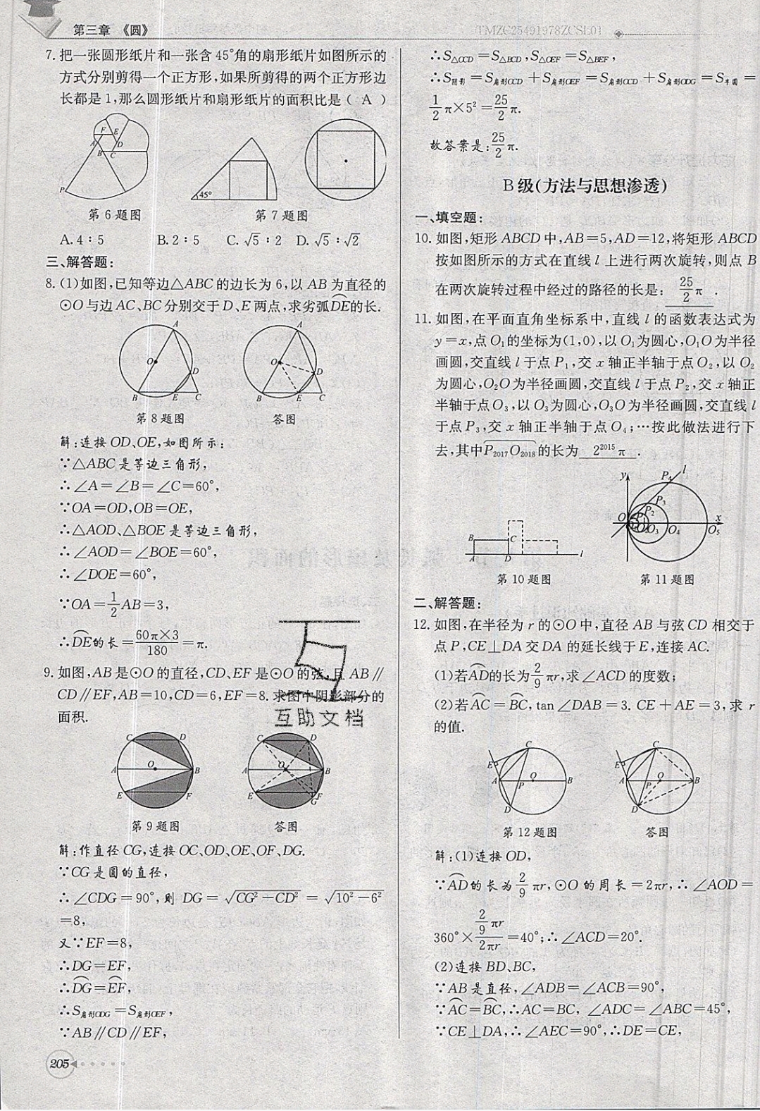 2019年每日核心導(dǎo)學(xué)九年級數(shù)學(xué)下冊北師大版 參考答案第205頁