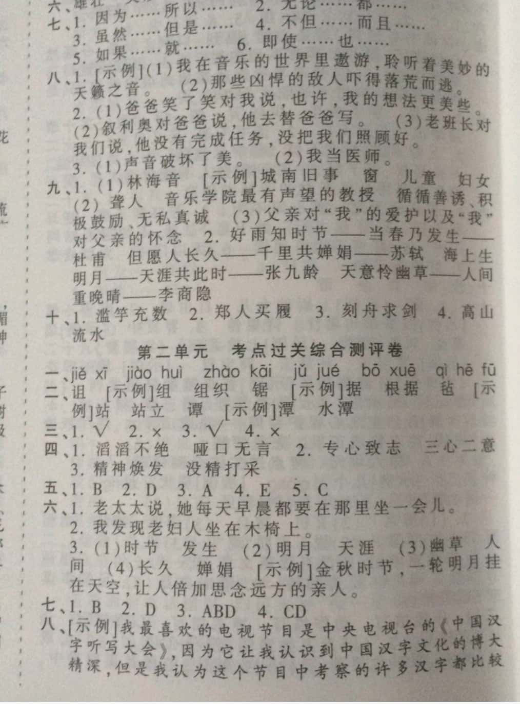 2019年王朝霞考點梳理時習卷六年級語文下冊西師大版 第5頁