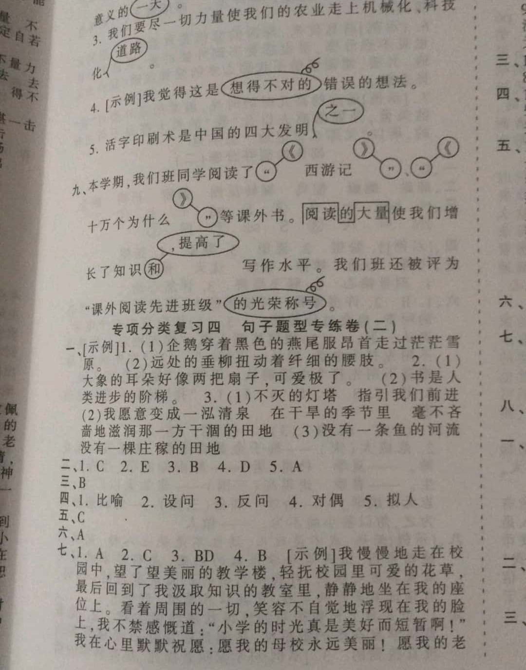 2019年王朝霞考點梳理時習(xí)卷六年級語文下冊西師大版 第28頁