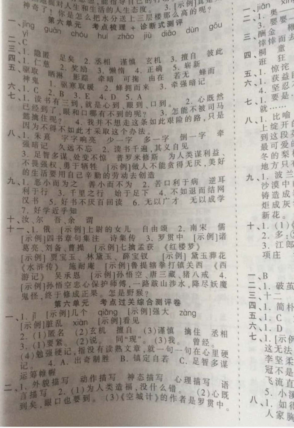 2019年王朝霞考點(diǎn)梳理時(shí)習(xí)卷六年級(jí)語(yǔ)文下冊(cè)西師大版 第18頁(yè)