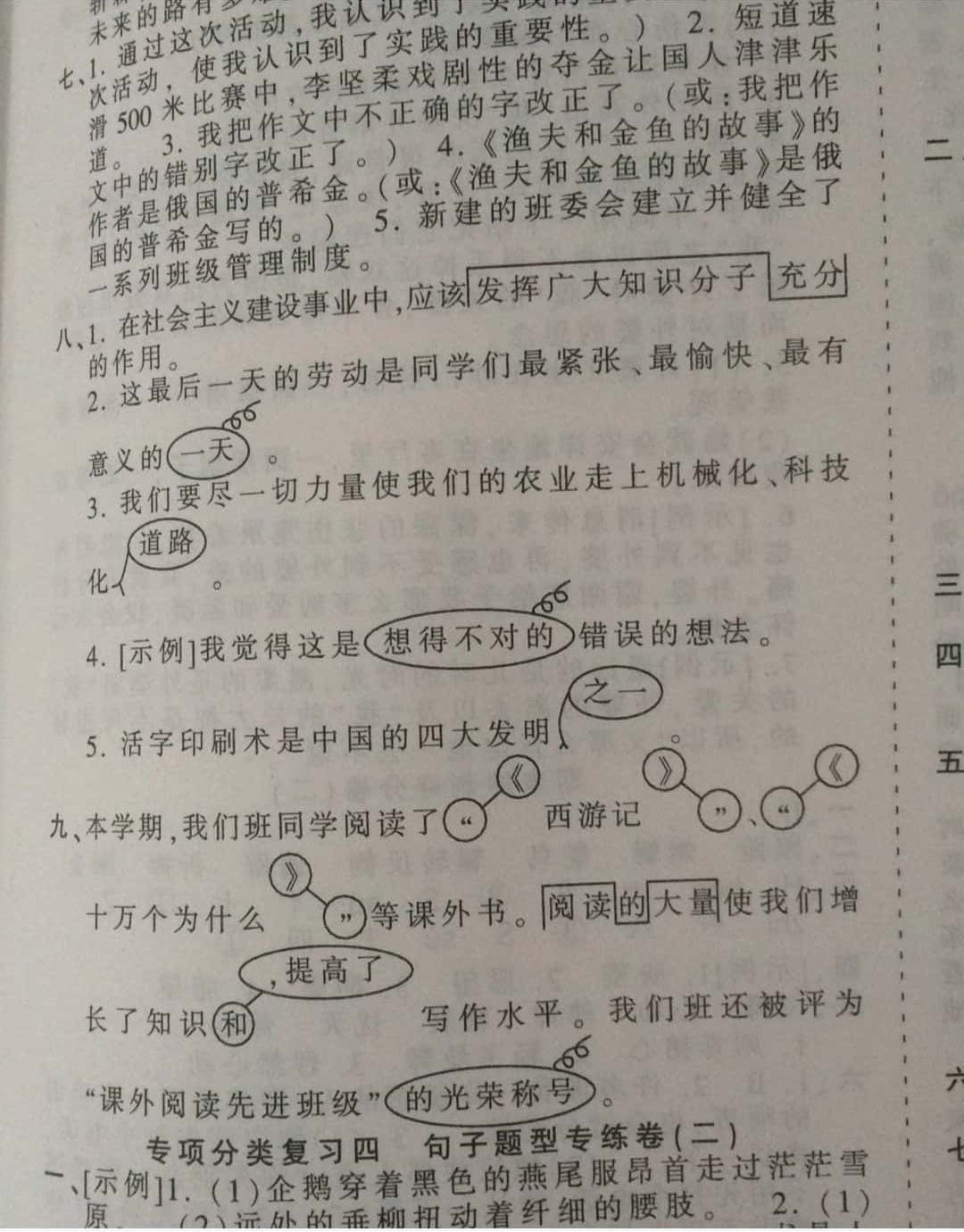 2019年王朝霞考點梳理時習卷六年級語文下冊西師大版 第27頁