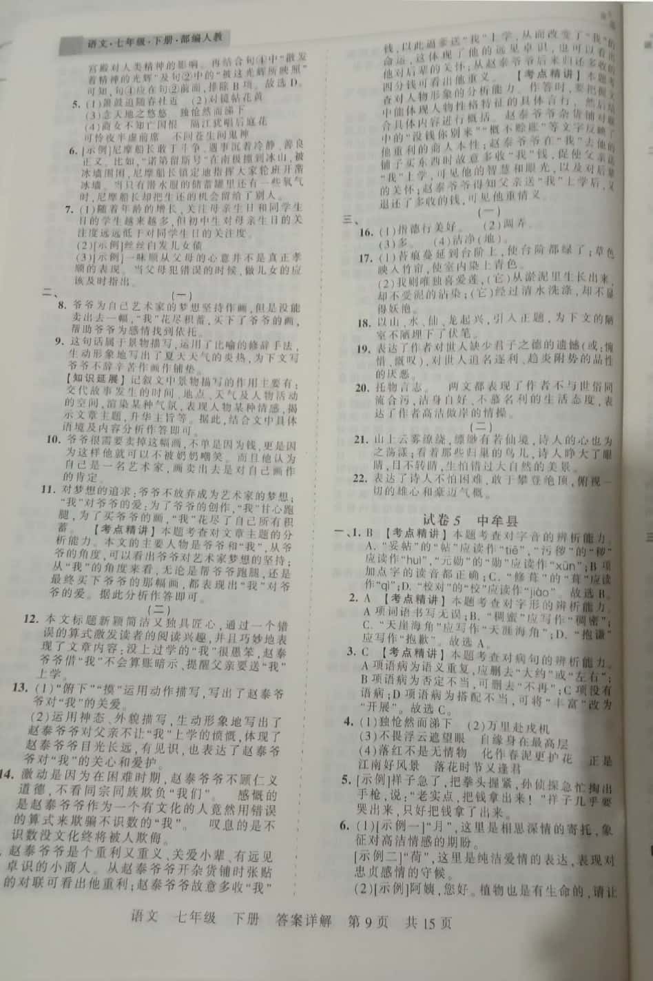 2019年王朝霞期末真題精編七年級(jí)語(yǔ)文下冊(cè)人教版 第9頁(yè)